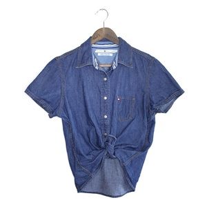 Tommy Girl Denim Jean Over shirt 6 VNTG